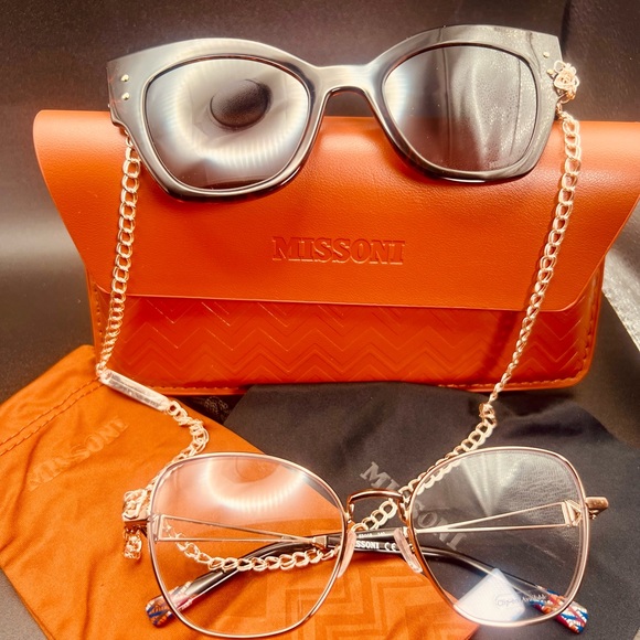 Missoni 2 in 1 tortoise magnetic clip on sunnies to your RX eyeglasses. Complete main image 6